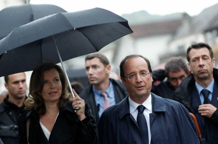 François Hollande accompagné de son ex-compagne Valérie Trierweiler