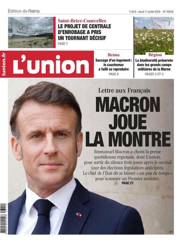 L'Union : "Macron joue la montre"