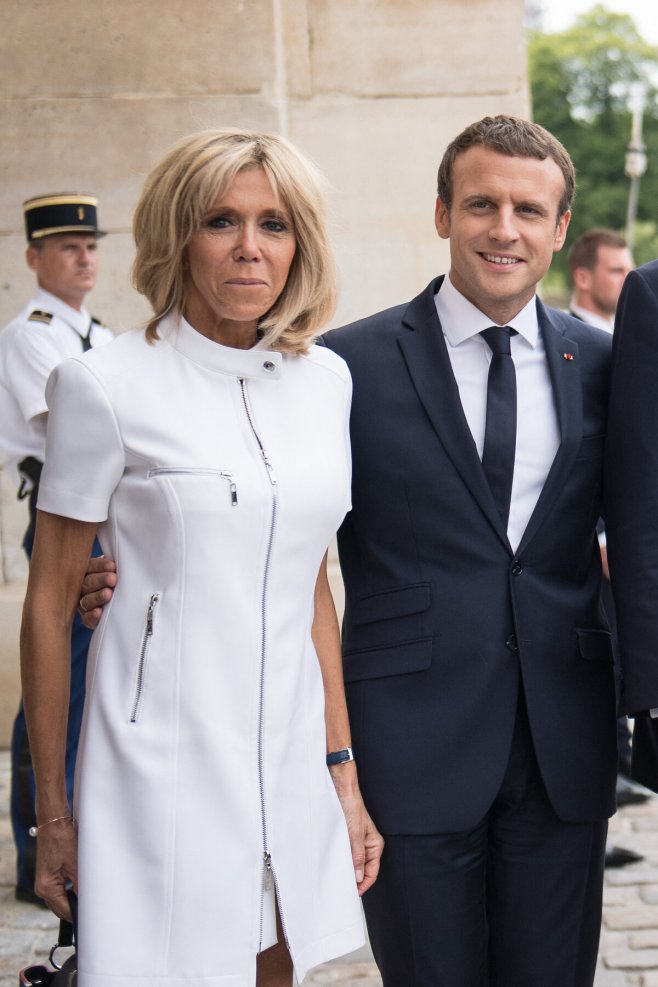 Brigitte Macron et Emmanuel Macron en 2017