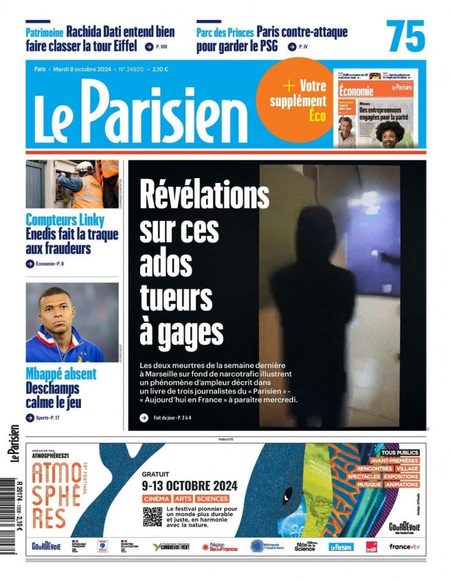 Une Le Parisien 8 octobre