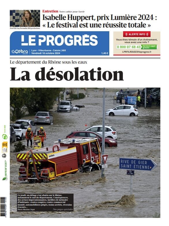 Une Le Progrès 18 octobre