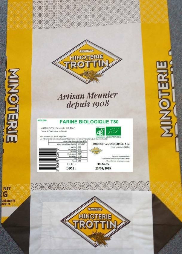 Rappel Farine Biologique T80 Minetorie TROTTIN