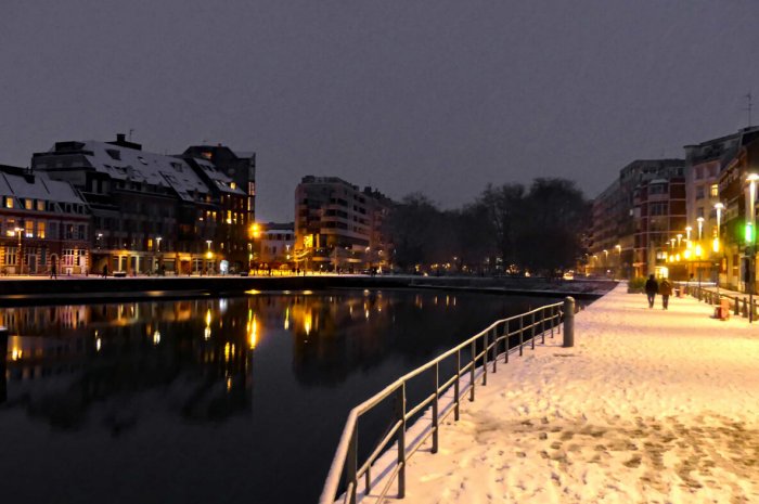 Neige sur les quais de Lille