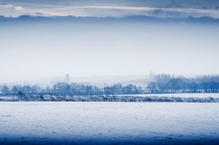 Neige sur l'Aisne et Soissons