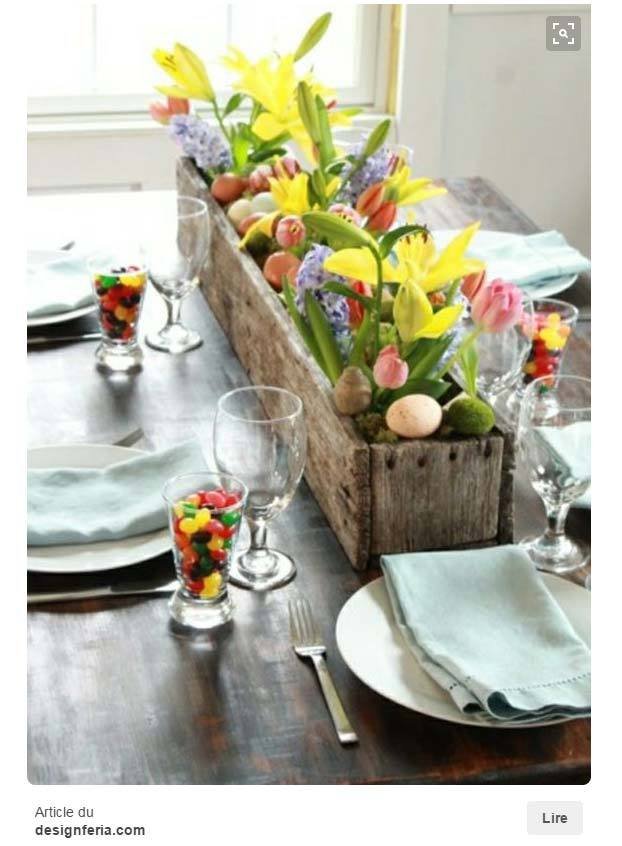 Décoration table de Pâques : des fleurs fraîches
