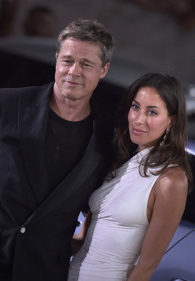 Brad Pitt et Inès de Ramon à la Mostra 2024